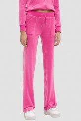 JUICY COUTURE Różowe damskie spodnie welurowe Del Ray Pocket Pant, Rozmiar S. Czerwone spodnie dresowe damskie Juicy Couture, s, bez wzorów, z dresówki. W wyprzedaży za 242.99 zł.