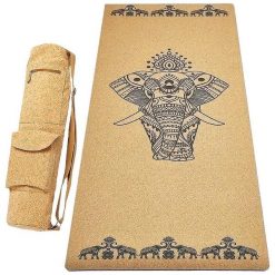 Zestaw mata do jogi z gumy i korka 5 mm + torba z korka - Eléphants. Brązowe torby sportowe ACHAMANA, bez wzorów, z bawełny, duże. Za 550.00 zł.
