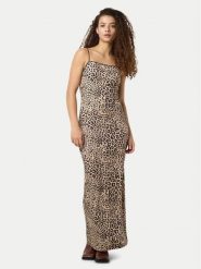 Noisy May Sukienka letnia Avery 27034320 Brązowy Slim Fit. Brązowe sukienki damskie Noisy may, bez wzorów, z syntetyku, bez ramiączek. Za 119.99 zł.