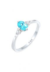Elli Damski Soliter Blue Oval zaręczynowy z kryształami cyrkonii w srebrze 925 Sterling Silver Pierścionki 1 ct. Niebieskie pierścionki damskie Elli, z cyrkonią, srebrne. Za 169.14 zł.