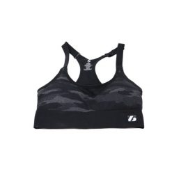 Biustonosz sportowy CAMO. Czarne koszulki sportowe damskie BARNETT, s, bez wzorów, bez ramiączek, na fitness i siłownię. Za 109.00 zł.