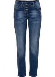 Dżinsy Boyfriend, mid waist. Niebieskie jeansy damskie bonprix. Za 159.99 zł.