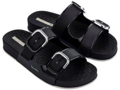 Klapki laczki damskie Ipanema Slide. Czarne klapki damskie Ipanema, bez wzorów, z gumy, bez obcasa, bez zapięcia. Za 159.00 zł.