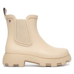 Kalosze Tommy Hilfiger. Brązowe kalosze damskie Tommy Hilfiger, bez wzorów. Za 449.99 zł.