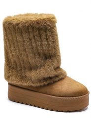 C'M Botki zimowe w kolorze jasnobrązowym rozmiar: 39. Brązowe botki damskie C'M, na zimę, bez obcasa, na platformie, bez zapięcia. Za 143.56 zł.