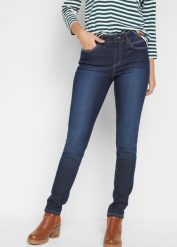 Dżinsy Skinny, mid waist ze stretchem, Skinny. Niebieskie jeansy damskie bonprix, bez wzorów, z jeansu. Za 97.99 zł.