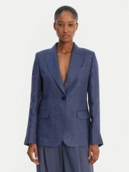 Weekend Max Mara Marynarka Nalut 2615041072 Granatowy Regular Fit. Niebieskie marynarki i żakiety damskie Weekend Max Mara, bez wzorów, ze lnu. Za 1,789.00 zł.