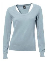 Heine Sweter w kolorze błękitnym rozmiar: 48. Niebieskie swetry klasyczne damskie Heine, z bawełny, bez kołnierzyka. Za 78.99 zł.