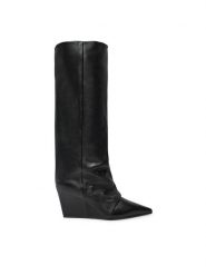 Vic Matié Kozaki 1F2554D_16F010101 Czarny. Czarne kozaki damskie Vic Matié, ze skóry, bez obcasa, na koturnie, bez zapięcia. Za 2,399.00 zł.