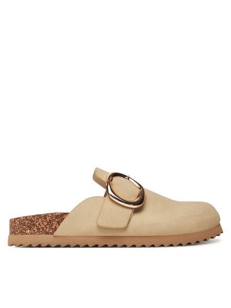 DeeZee Klapki T0613-61 Beżowy. Brązowe klapki damskie DeeZee, bez wzorów, z materiału, bez obcasa, bez zapięcia. Za 119.99 zł.