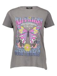 Sublevel Koszulka w kolorze szarym rozmiar: XL. Szare koszulki damskie Sublevel, xl, bez wzorów, z bawełny, bez kołnierzyka, bez ramiączek. Za 47.82 zł.