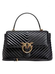 Pinko Skórzana torebka w kolorze czarnym - 34 x 22 x 13 cm rozmiar: onesize. Czarne torebki klasyczne damskie Pinko, z materiału, przez ramię, z tłoczeniem, bez dodatków. Za 1,720.45 zł.