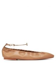 TWINSET Baleriny 251TCP150 Brązowy. Brązowe balerinki damskie Twinset, bez wzorów, ze skóry. Za 399.99 zł.