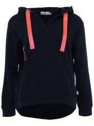 Zwillingsherz Bluza "Smile" w kolorze granatowym rozmiar: L/XL. Niebieskie bluzy damskie Zwillingsherz, l, bez wzorów, z bawełny, z kapturem. Za 193.24 zł.