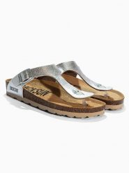 BACKSUN Japonki "Singapore" w kolorze srebrnym rozmiar: 36. Szare klapki damskie Backsun, bez wzorów, z otwartym noskiem, bez obcasa, bez zapięcia. Za 154.95 zł.
