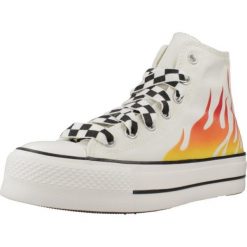 Buty CONVERSE CHUCK TAYLOR ALL STAR LIFT PLATFORM FLAMES Biały. Białe obuwie sportowe casual damskie Converse, z tkaniny, bez zapięcia. Za 265.99 zł.