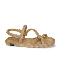 Sandały damskie Mykonos. Brązowe sandały damskie Aulp, bez wzorów, z kauczuku, z otwartym noskiem, bez obcasa, bez zapięcia. Za 349.99 zł.