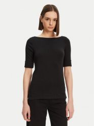 Lauren Ralph Lauren Bluzka Brs-Knits 200654963 Czarny Regular Fit. Czarne bluzki damskie Lauren Ralph Lauren, l, bez wzorów, z bawełny, bez kołnierzyka, bez ramiączek. Za 211.99 zł.