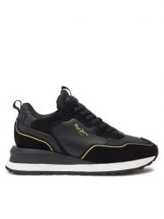 Pepe Jeans Sneakersy PLS60012 Czarny. Czarne obuwie sportowe damskie Pepe Jeans, z jeansu, bez zapięcia. Za 309.99 zł.