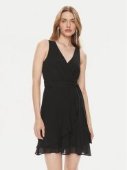 Morgan Sukienka letnia 241-ROSVAL Czarny Regular Fit. Czarne sukienki damskie Morgan, bez wzorów, z syntetyku, bez ramiączek. Za 199.99 zł.