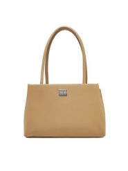 Tommy Jeans Torebka Tjw American Cool Med Tote AW0AW17297 Beżowy. Brązowe torebki klasyczne damskie Tommy Jeans, z jeansu, bez dodatków. Za 299.99 zł.