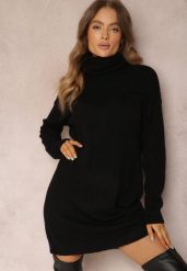 Czarna Sukienka Milana. Czarne sukienki damskie Renee, bez wzorów, z dzianiny, bez ramiączek. W wyprzedaży za 111.99 zł.