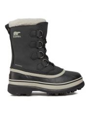 Sorel Śniegowce Caribou NL1005 Czarny. Czarne śniegowce damskie Sorel, z nubiku. Za 439.99 zł.