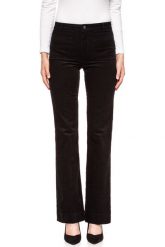 DAMSKIE SPODNIE SZTRUKSOWE WRANGLER FLARE BLACK W233EK100 112127837. Czarne spodnie materiałowe damskie Wrangler, bez wzorów, z materiału. W wyprzedaży za 89.99 zł.