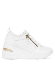 DeeZee Sneakersy AM1108 Biały. Białe obuwie sportowe damskie DeeZee, ze skóry, bez zapięcia. Za 199.99 zł.
