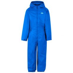 Trespass Dripdrop - Childs Rain Suit Cobalt 7/8. Niebieskie kombinezony damskie Trespass, na zimę, m, bez wzorów, sportowe, bez kołnierzyka, bez ramiączek. Za 235.99 zł.