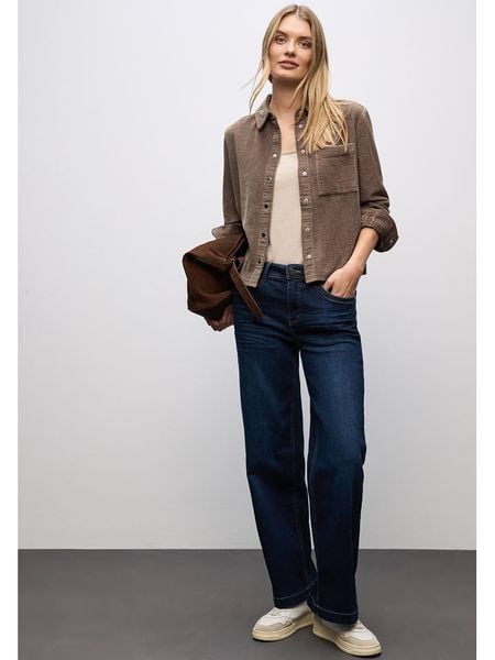 Cecil Koszula sztruksowa w kolorze brązowym rozmiar: 44. Brązowe koszule damskie Cecil, bez wzorów, ze sztruksu, bez kołnierzyka, bez ramiączek. Za 145.26 zł.