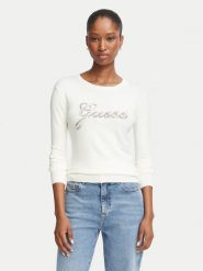 Guess Sweter W6BR53 Z1454 Kremowy Regular Fit. Białe swetry klasyczne damskie Guess, m, z wiskozy, bez kołnierzyka. Za 344.99 zł.