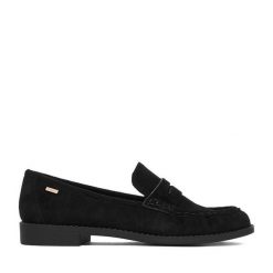 Lordsy MEXX. Czarne półbuty damskie Mexx, bez wzorów, bez obcasa, bez zapięcia. Za 349.99 zł.