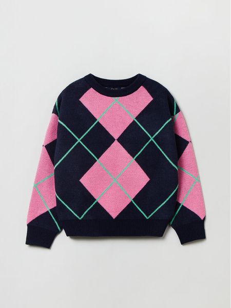 OVS Sweter 1829806 Kolorowy Regular Fit. Swetry dziewczęce OVS, bez wzorów, z syntetyku, bez kołnierzyka, bez ramiączek. Za 109.99 zł.