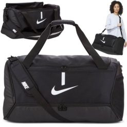 Torba sportowa Nike Academy Team Duffel usztywnione dno z komorą na buty 95L. Czarne torby sportowe Nike, bez wzorów. Za 139.99 zł.