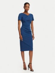 Rinascimento Sukienka koktajlowa CFC0129420003 Granatowy Slim Fit. Niebieskie sukienki damskie Rinascimento, bez wzorów, z syntetyku, wizytowe, bez ramiączek. Za 609.99 zł.