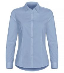 Clique Koszula Stretch L/S Damska - Regular Fit, bawełna z elastanem – Light. Niebieskie koszule damskie CLIQUE, l, bez wzorów, z bawełny, bez kołnierzyka, bez ramiączek. Za 202.53 zł.