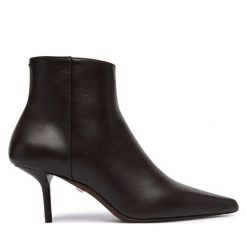 Botki Max Mara. Brązowe botki damskie Max Mara, bez obcasa, na szpilce, bez zapięcia. Za 3,279.00 zł.