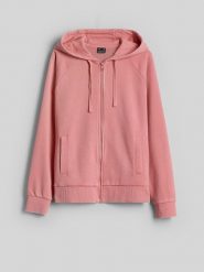 4F Bluza dresowa relaxed z kapturem damska - łososiowa XL. Brązowe bluzy damskie 4F, xl, bez wzorów, z dresówki, z kapturem. Za 169.99 zł.