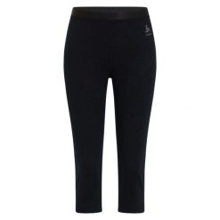 Legginsy termoaktywne damskie Odlo MERINO 200 base layer 3 /4 bottoms. Czarne legginsy sportowe damskie ODLO, bez wzorów. Za 336.45 zł.