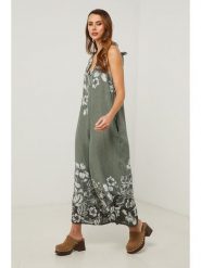 Fleur de Lin Kombinezon w kolorze zielonym rozmiar: M. Zielone kombinezony damskie Fleur de Lin, m, bez wzorów, ze lnu, bez kołnierzyka, bez ramiączek. Za 224.95 zł.