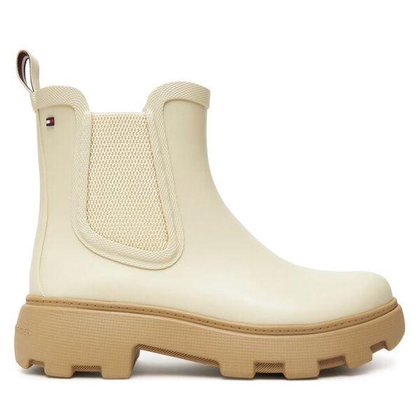 Kalosze Tommy Hilfiger. Brązowe kalosze damskie Tommy Hilfiger, bez wzorów. Za 259.99 zł.