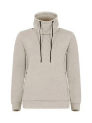 Clique Hobart Women bluza z wysokim kołnierzem — Stone. Brązowe bluzy damskie CLIQUE, xl, bez wzorów, z elastanu, bez kaptura. Za 189.82 zł.