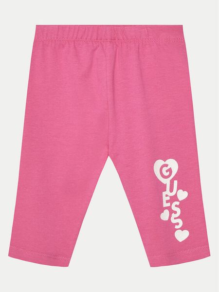 Guess Spodnie dresowe K5GB03 J1314 Różowy Regular Fit. Czerwone spodnie dresowe dziewczęce Guess, z aplikacjami, z bawełny. Za 59.99 zł.