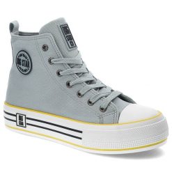 Niebieskie Trampki Big Star Damskie Stylowe Buty. Niebieskie trampki damskie Big Star, bez wzorów, z materiału, bez zapięcia. Za 149.00 zł.