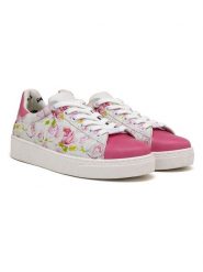 Goby Skórzane sneakersy w kolorze biało-różowym rozmiar: 41. Białe obuwie sportowe damskie Goby, bez zapięcia. Za 298.67 zł.