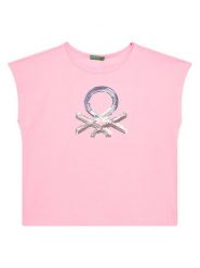 United Colors Of Benetton T-Shirt 3I1XC10P1 Różowy Regular Fit. Czerwone koszulki i t-shirty dziewczęce United Colors Of Benetton, bez wzorów, z bawełny, bez kołnierzyka, bez ramiączek. Za 49.99 zł.