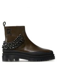 Rage Age Botki RA-10-04-000200 Zielony. Zielone botki damskie Rage Age, ze skóry, bez obcasa, na płaskiej podeszwie, bez zapięcia. Za 589.99 zł.