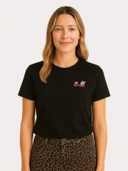 WOOOP Koszulka "Tom and Jerry Classic Faces" w kolorze czarnym rozmiar: L. Czarne koszulki damskie Wooop, l, bez wzorów, z bawełny, bez kołnierzyka, bez ramiączek. Za 56.99 zł.