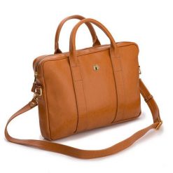 Skórzana torba na laptopa Felice Gold FG04 camel. Brązowe torby na laptopa Felice, bez wzorów, ze skóry. Za 438.99 zł.